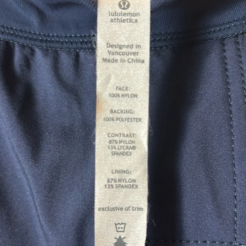 Lululemon Navy Wide Leg Comfortable Pants Zippered Vent Track Pants Size Large